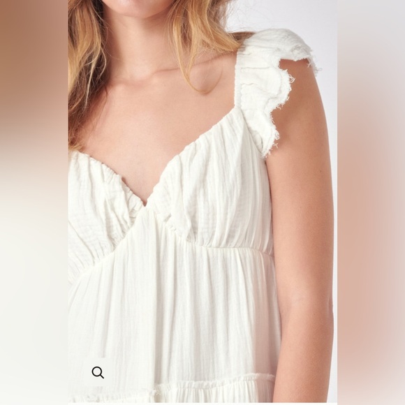 Free the roses Nordstrom maxi sweetheart dress with raw edge details NWOT - Picture 3 of 8